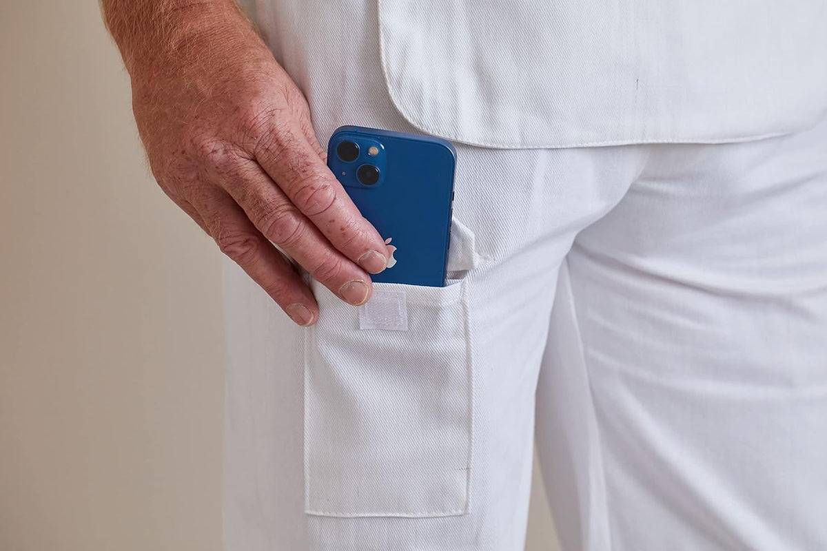 Fit For The Job 100% Cotton Drill, Multi Pocket White Painter & Decorator's Bib and Brace Overalls Dungarees