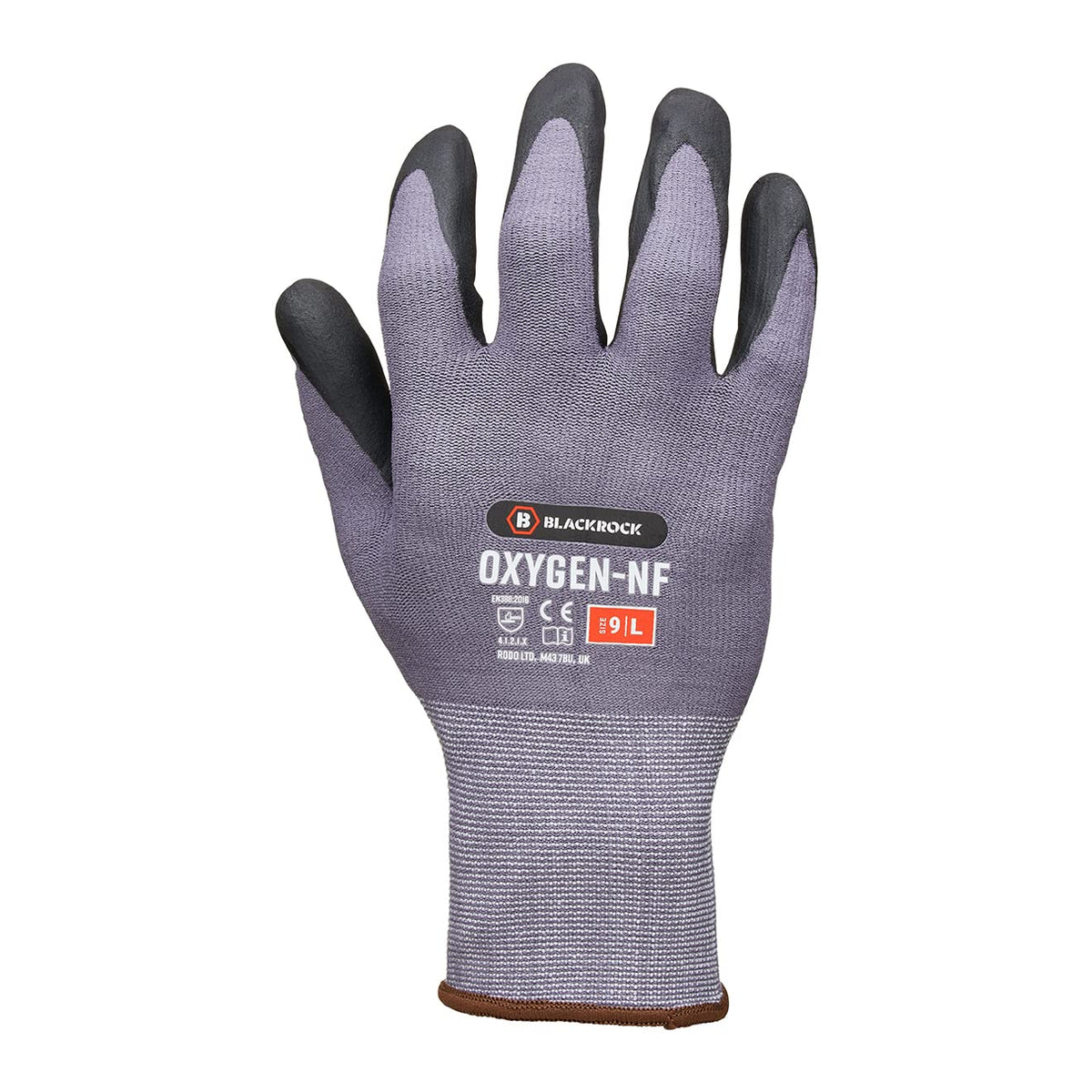 Blackrock Oxygen Safety Work Grip Gloves, Nitrile Engineering Gripper Gloves for Work, Optimal Oil Handling