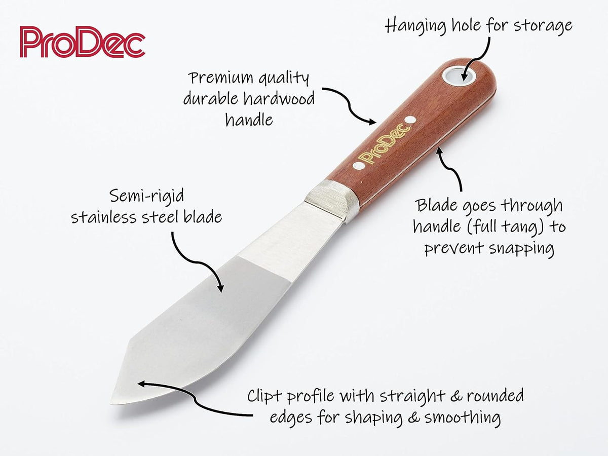 ProDec Rosewood Clipt Putty Knife for Mixing and Applying and Smoothing Fillers, Sealants and Putty
