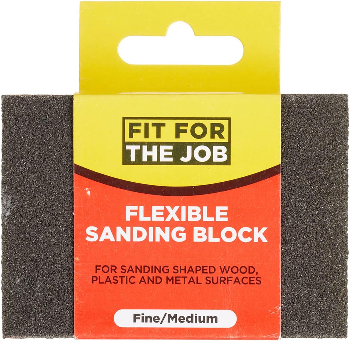 Fit For The Job Fine/Medium Grade Flexible Reusable Sanding Block for Sanding Wood