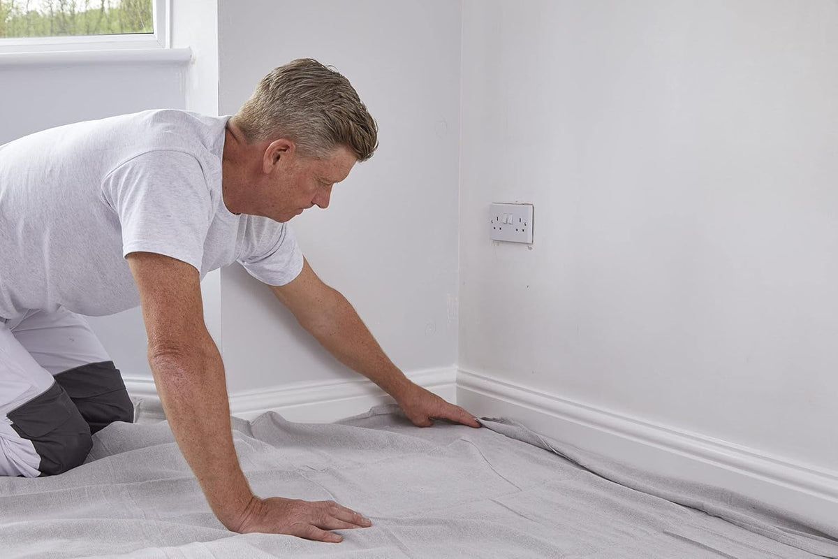 ProDec 12ft x 9ft Cotton Dust Sheet for Decorating, Carpet Protector - Washable Drop Cloth