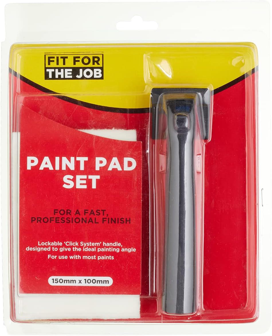 Fit For The Job Click System 6 inch x 4 inch Paint Pad And Handle Set - High Capacity Fabric
