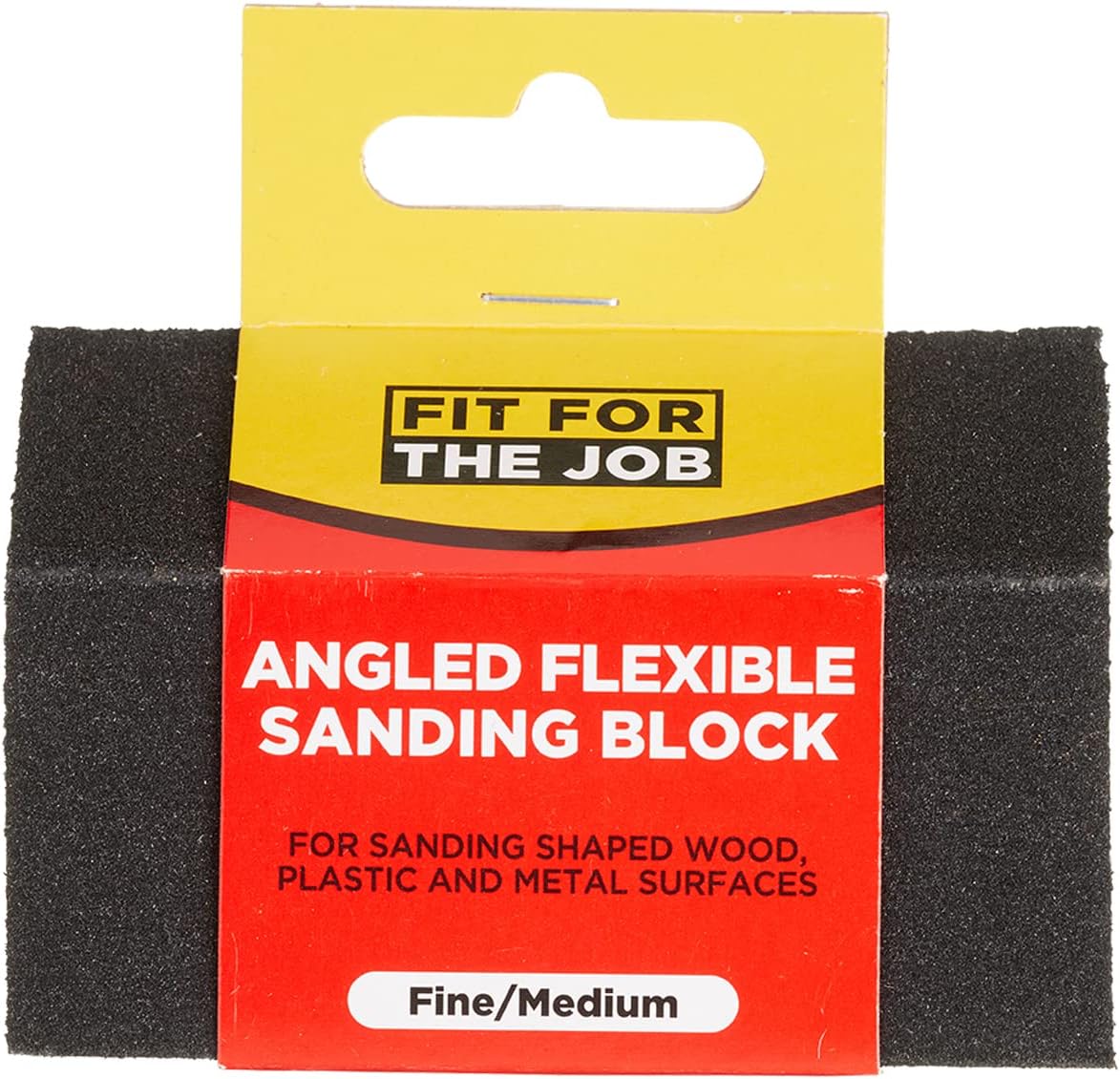 Fit For The Job Fine/Medium Grade Angled Flexible Reusable Sanding Block for Sanding Wood