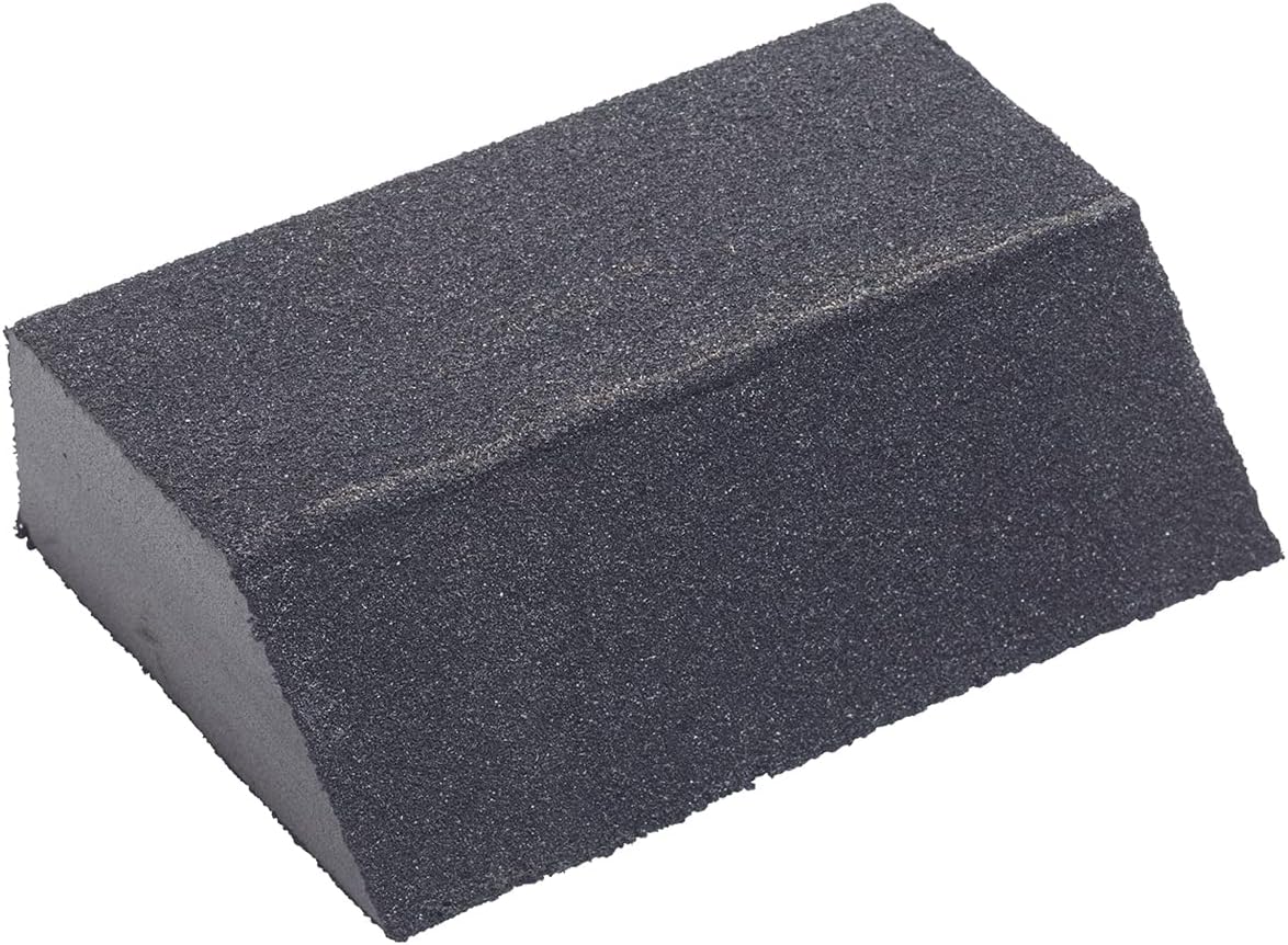 Fit For The Job Medium/Coarse Grade Angled Flexible Reusable Sanding Block for Sanding Wood