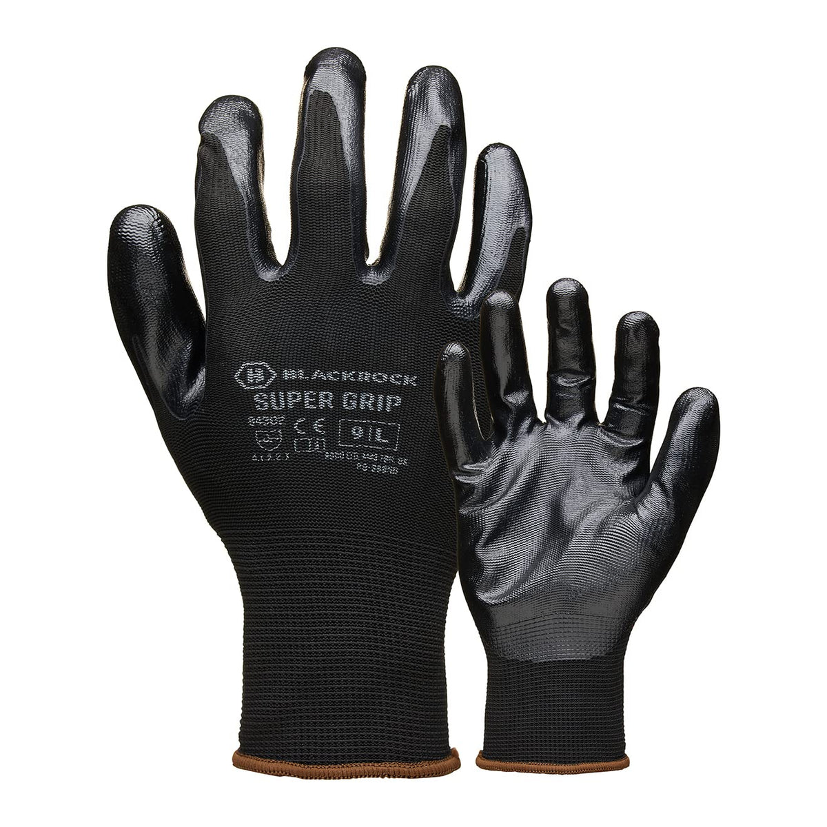 Blackrock Super Grip Work Gloves - Black Nitrile Safety