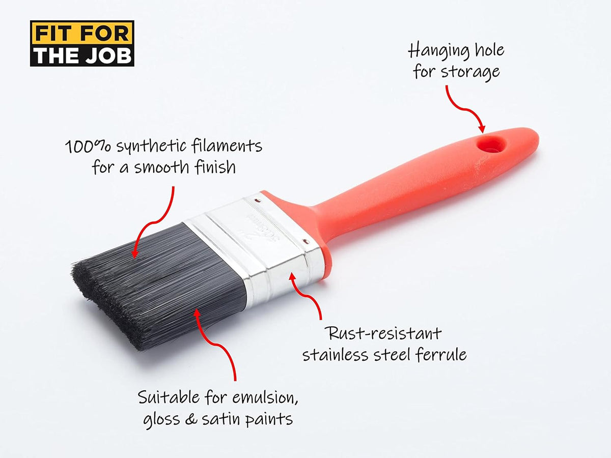 Fit For The Job 5 piece Value DIY Paint Brush for Painting with Emulsion, Gloss and Satin Paints