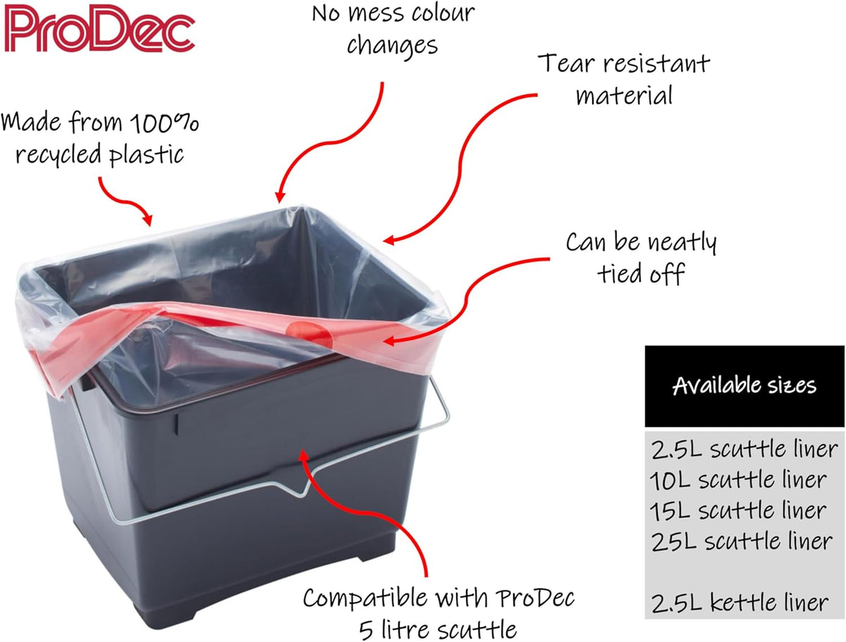 ProDec 10 pcs 5 litre Recycled Plastic Paint Scuttle Liners for Quick, Mess Free, Water Free Paint Colour Changes