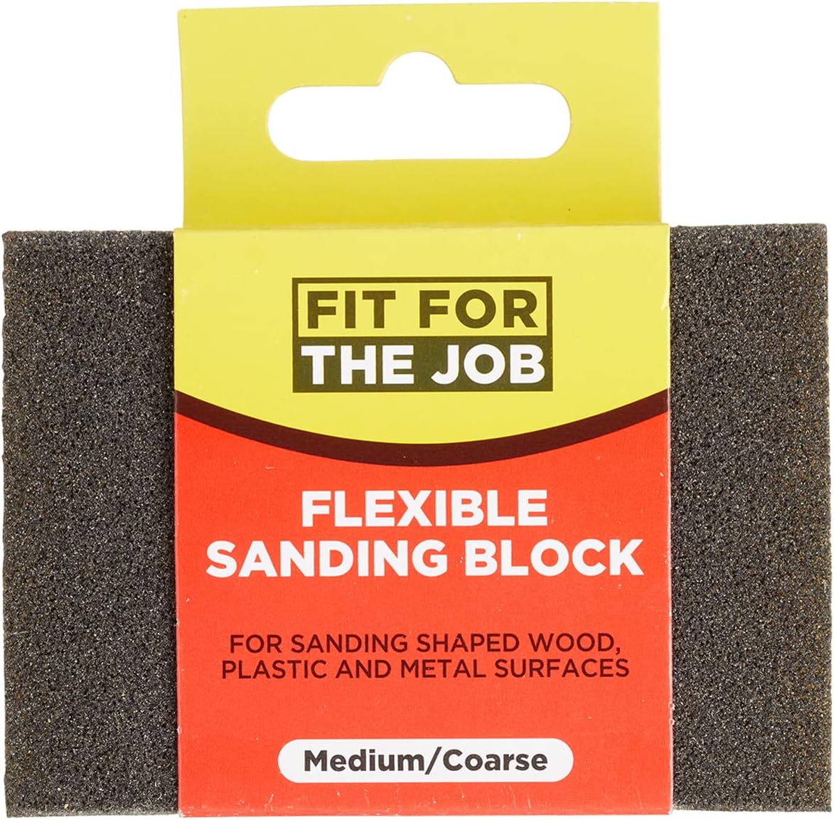 Fit For The Job Medium/Coarse Grade Flexible Reusable Sanding Block for Sanding Wood