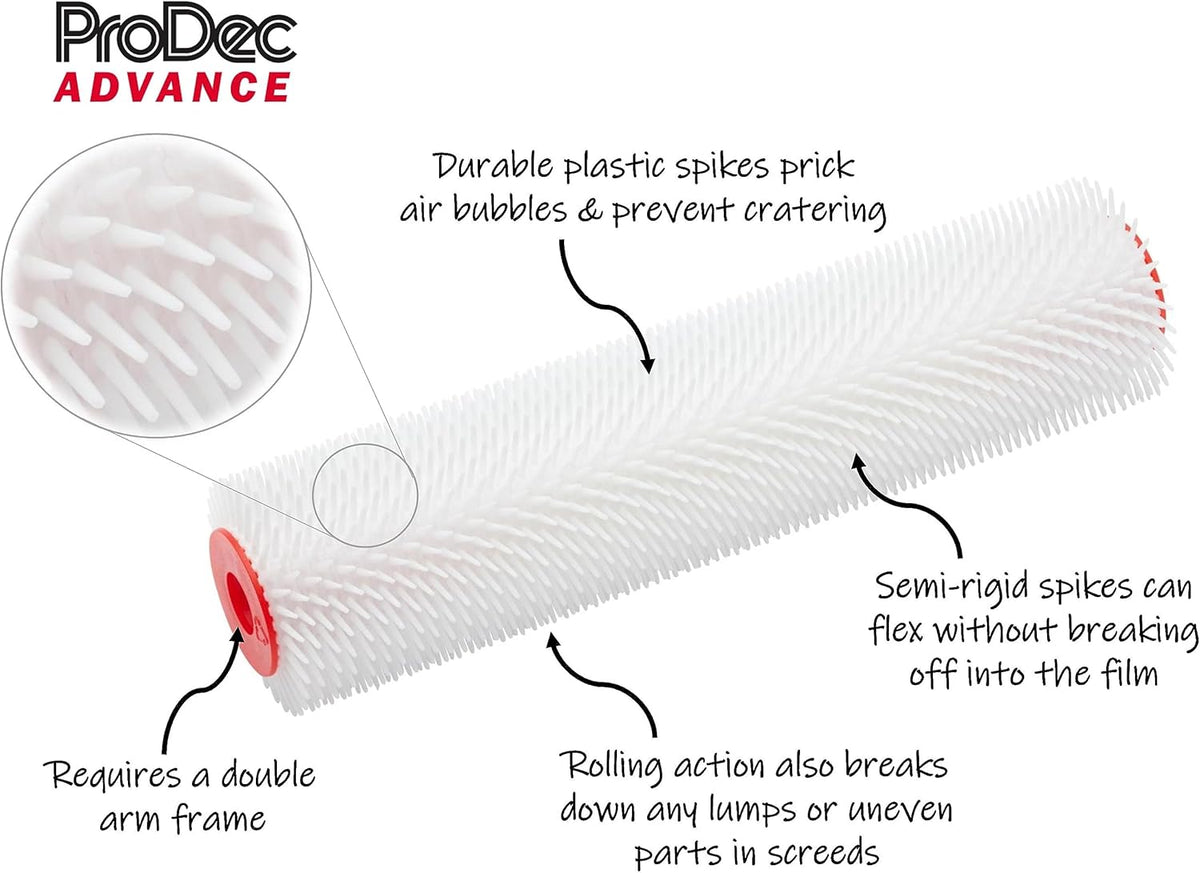 ProDec 12 inch De-aerating Spiked Roller for Removing Trapped Air Bubbles and Preventing Craters in Floor Paints