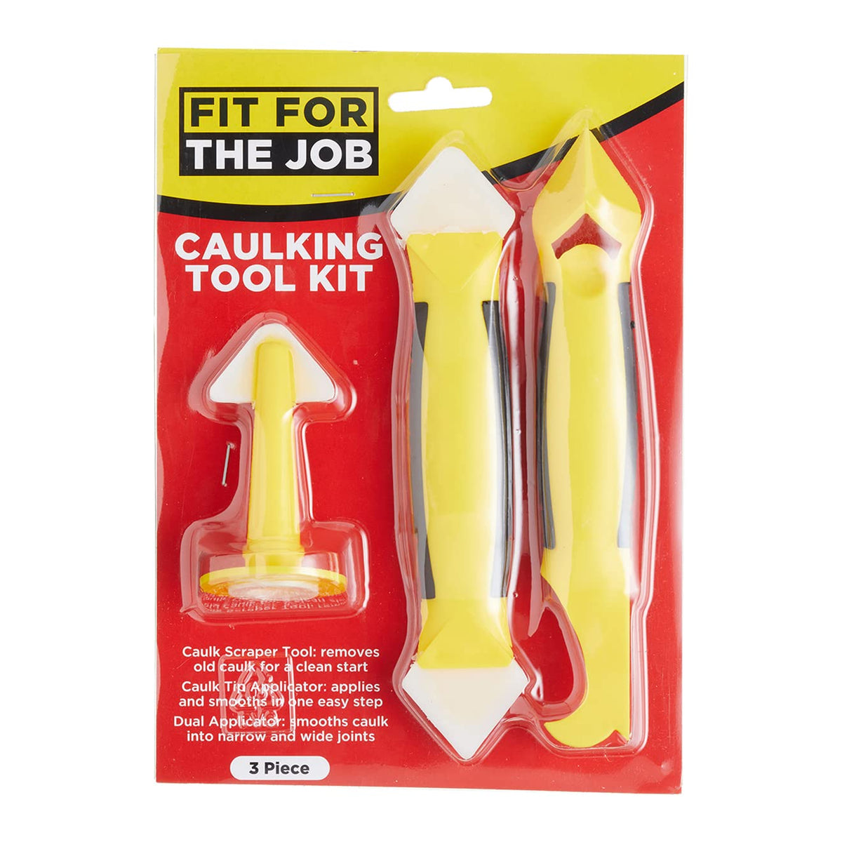Fit For The Job 3 Piece Caulking Tool Kit for Applying &amp; Smoothing Caulk