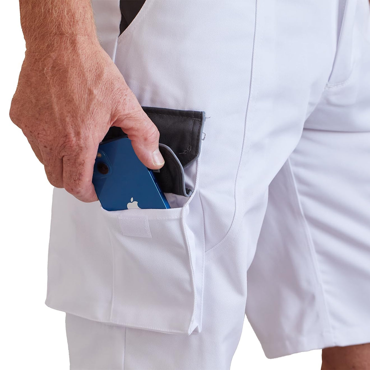 ProDec Advance Painter's Shorts for Men &amp; Women, Stain-Resistant White Work Utility &amp; Safety Shorts, Decorators