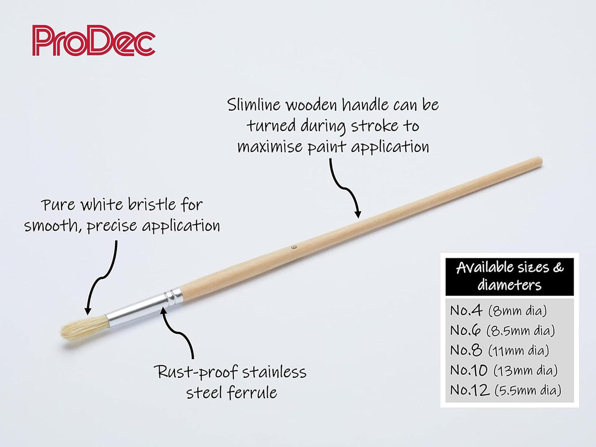ProDec Round Industrial Fitch Brush for Precise Paint Application Ideal for Detail Work