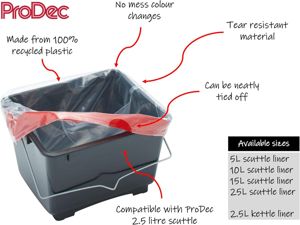 10 pcs 2.5 litre Recycled Plastic Paint Scuttle Liners for Quick, Mess Free, Water Free Paint Colour Changes