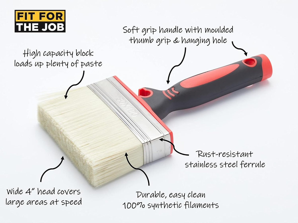 Fit For The Job Block Brush 4 inch Large Capacity for Wallpaper Pasting gives Rapid Coverage