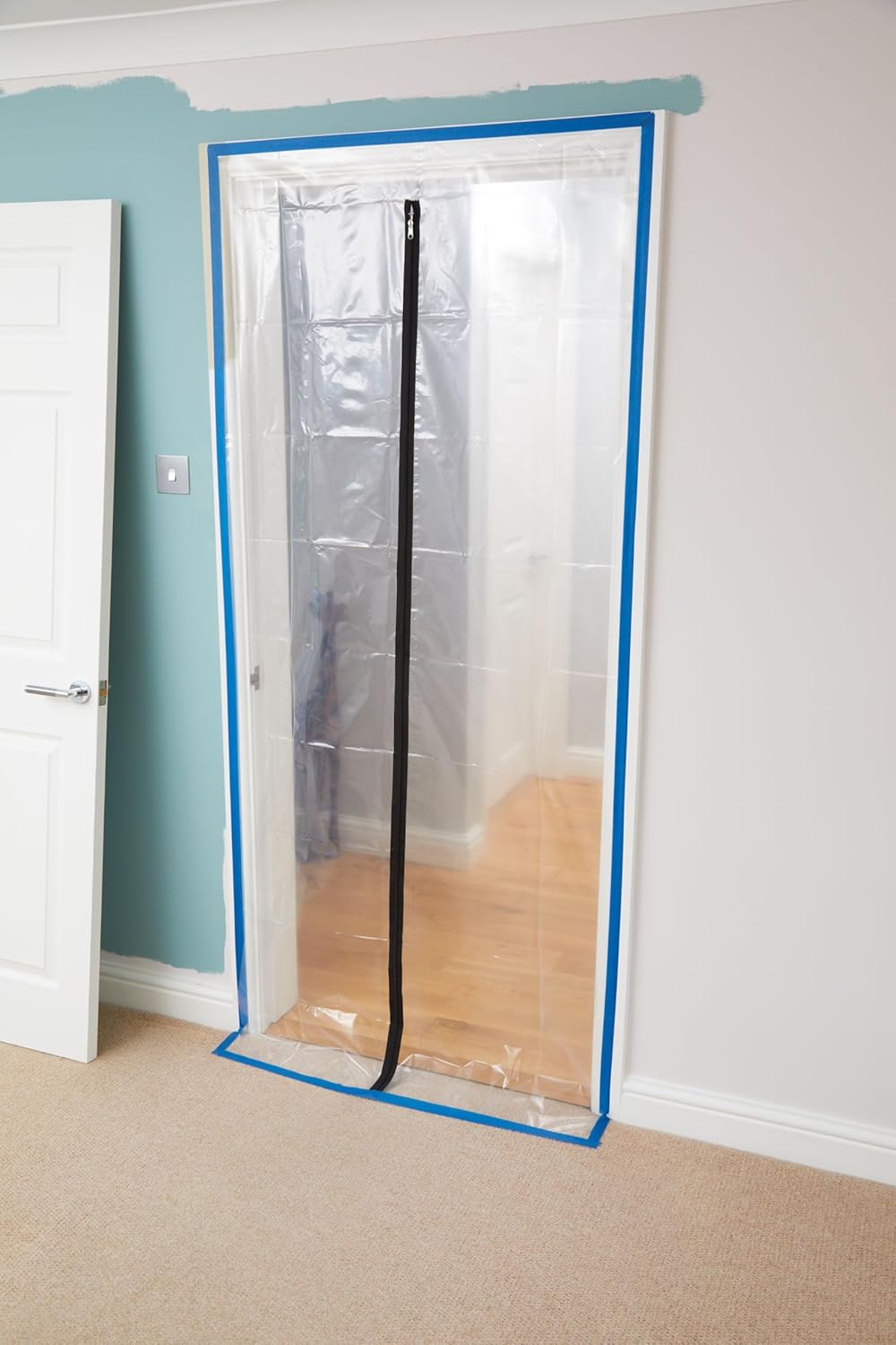 ProDec Zipped Doorway Dust Protector Heavy Duty Transparent Polythene Sheet For Preventing Dust Transfer