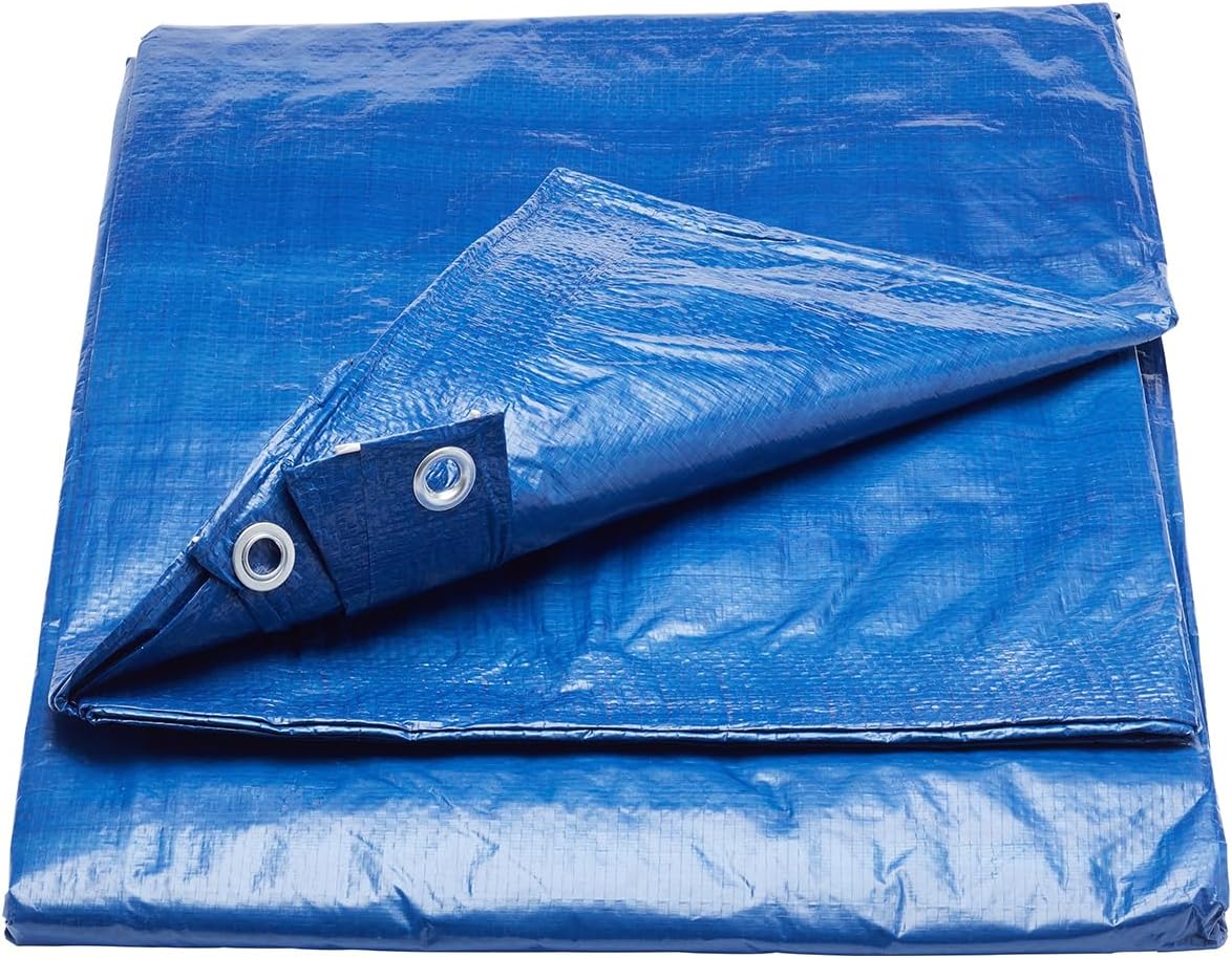 ProDec 18&#39; x 12&#39; Tarpaulin Waterproof Heavy Duty Waterproof Sheet, Double Laminated with Eyelets, Outdoor Furniture Cover