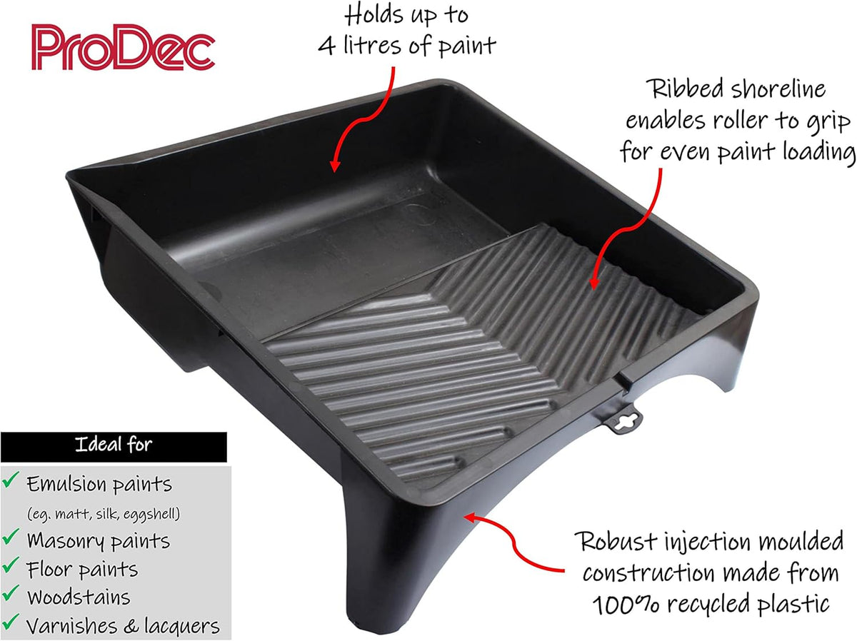 ProDec Heavy Duty 15 inch 100% Recycled Plastic Paint Roller Tray With Textured Anti-Skid Grip