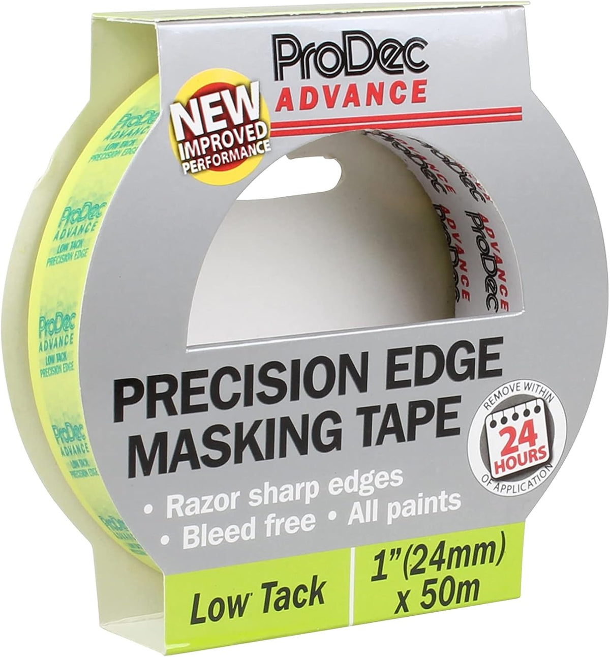 ProDec Advance 24mm (1 inch) x 50m Low Tack Precision Edge Multi Surface Painters Masking Tape