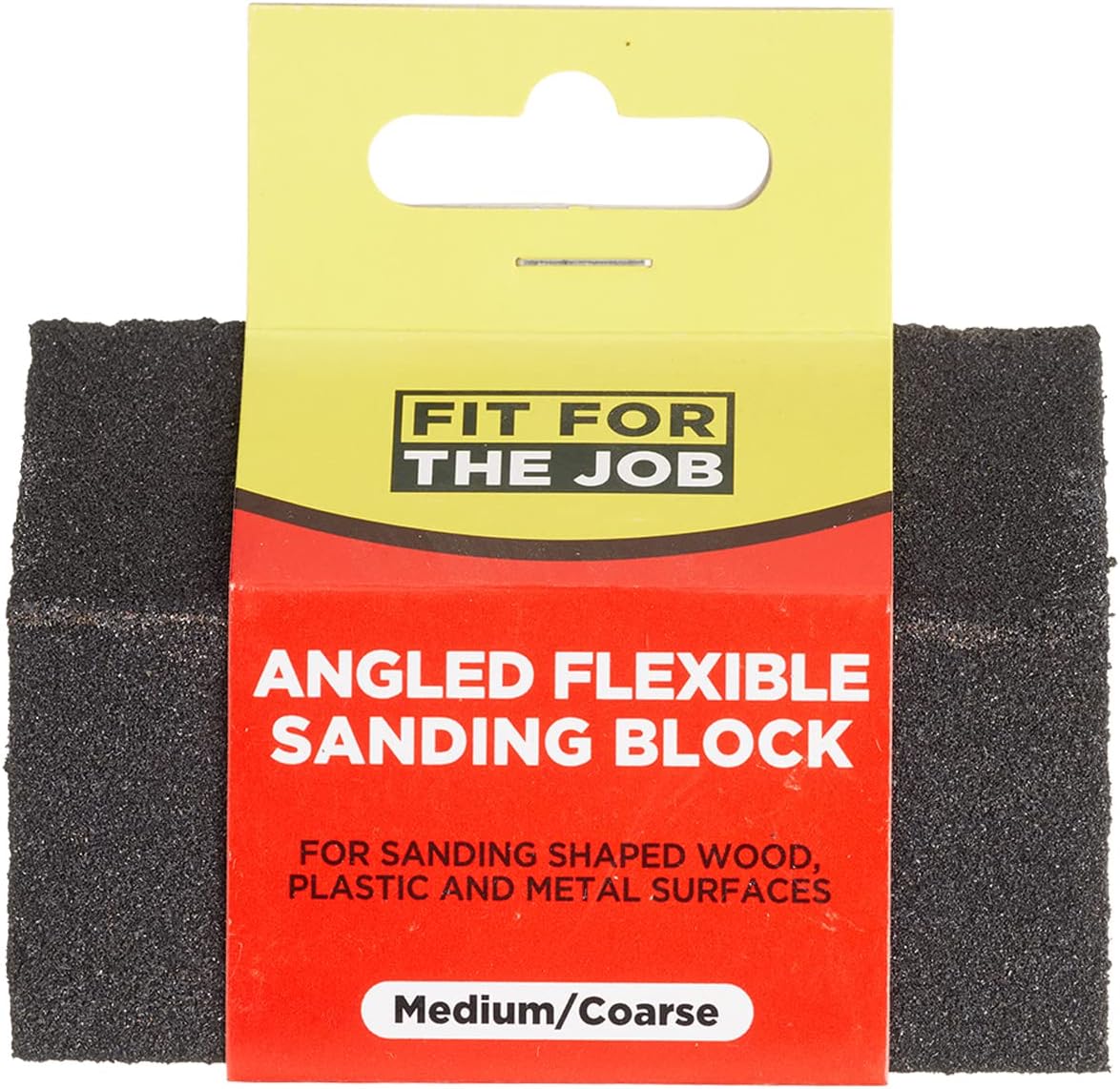 Fit For The Job Medium/Coarse Grade Angled Flexible Reusable Sanding Block for Sanding Wood