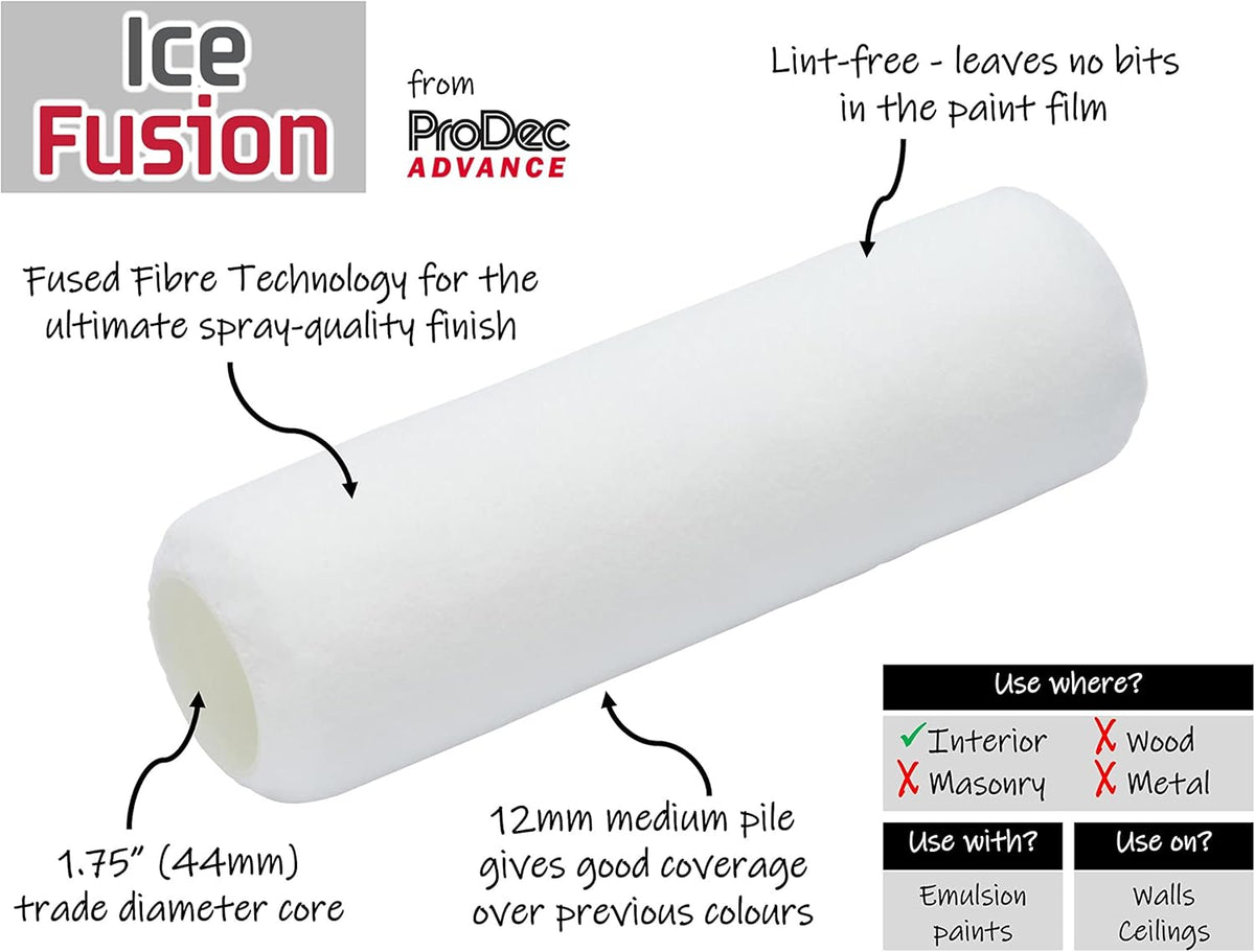 ProDec Advance 9 inch x 1.75" Medium Pile Ice Fusion Woven Paint Roller for an Ultra-Smooth