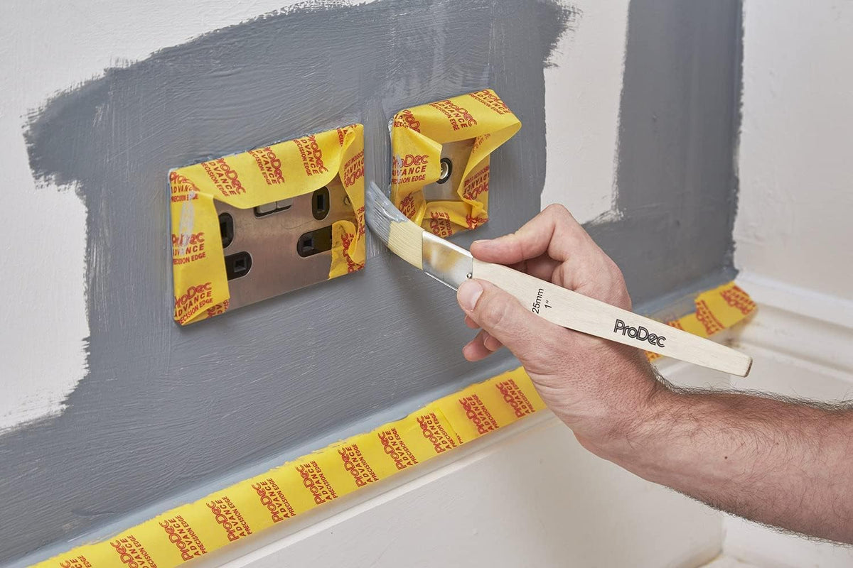 ProDec 4 piece Angled Synthetic Lining Fitch Brush Set for Precise Paint Application and Sharp Lines Ideal for Detail Work