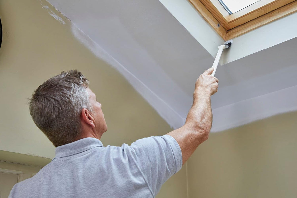 ProDec Dogleg Angled Long Reach Handle Paint Brush for Painting Difficult and Awkward Areas Including High Walls