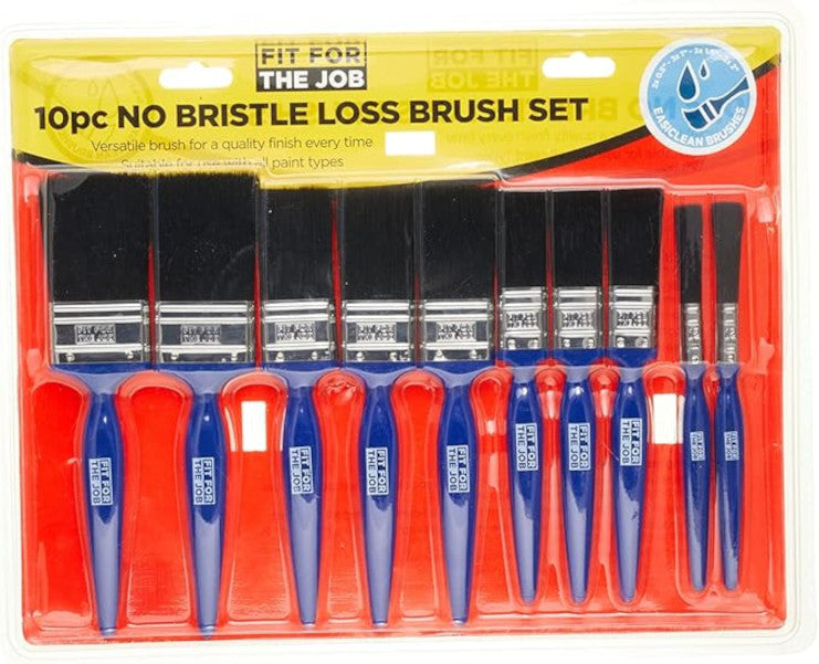Fit For The Job No Bristle Loss 10 Piece DIY Paint Brush Set For A Smooth Finish
