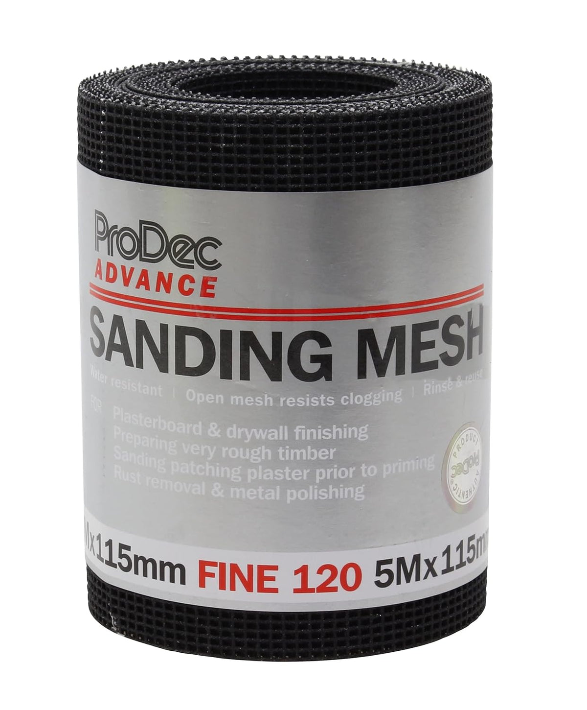 ProDec Advance 5m Roll 120 Grit Sanding Mesh Roll for Clog-Free Sanding, Reusable Double Sided Glass Fibre & Aluminium Oxide Abrasive
