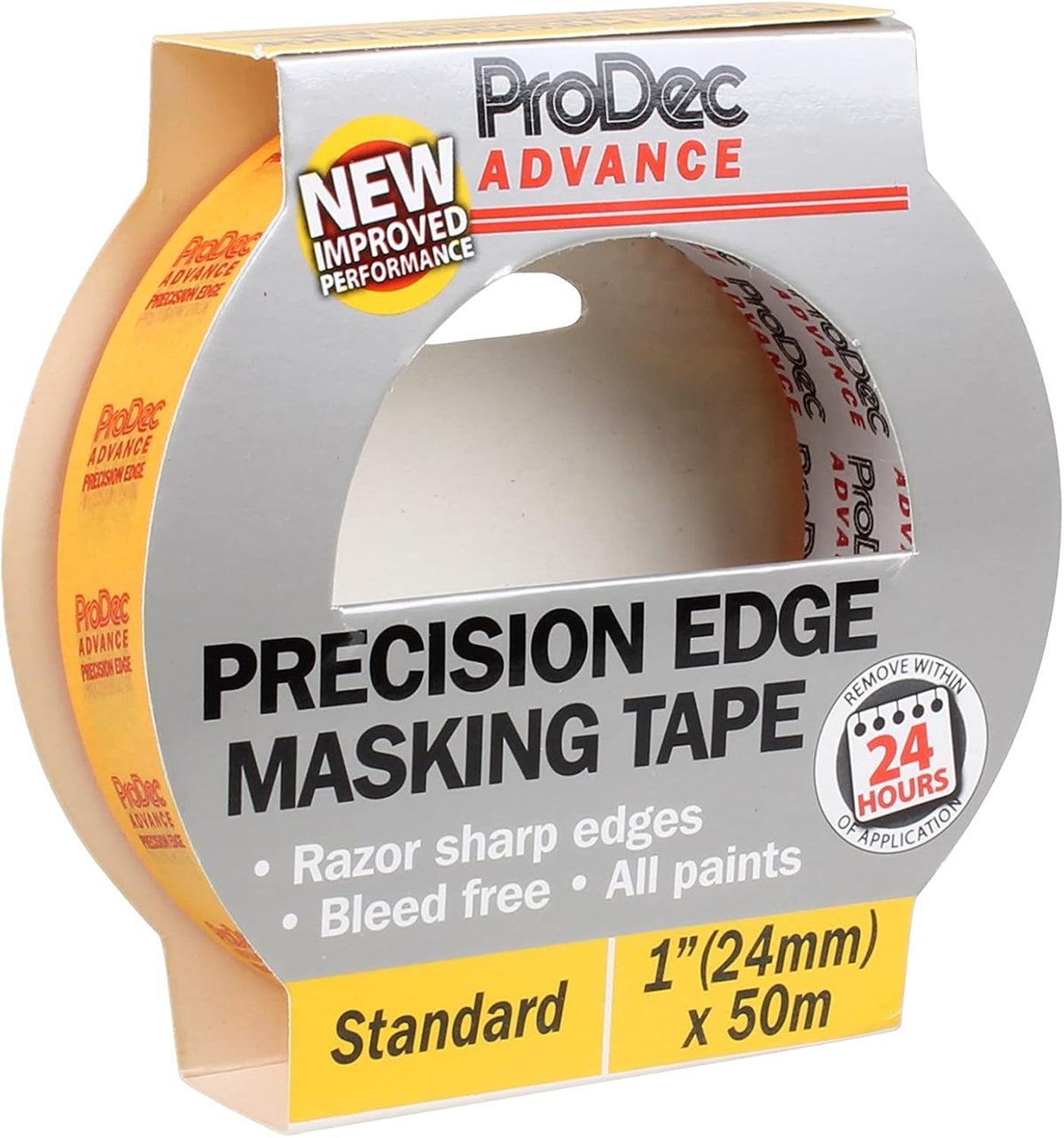 ProDec Advance 24mm (1 inch) x 50m Precision Edge Multi Surface Painters Masking Tape for Razor Sharp Lines
