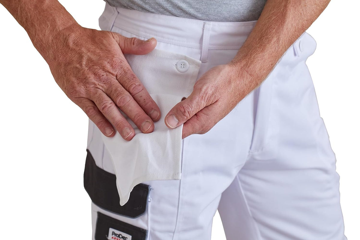 ProDec Advance Painter's Trousers For Men, Stain-Resistant White Work Trousers Pants, Painting Overalls For Men