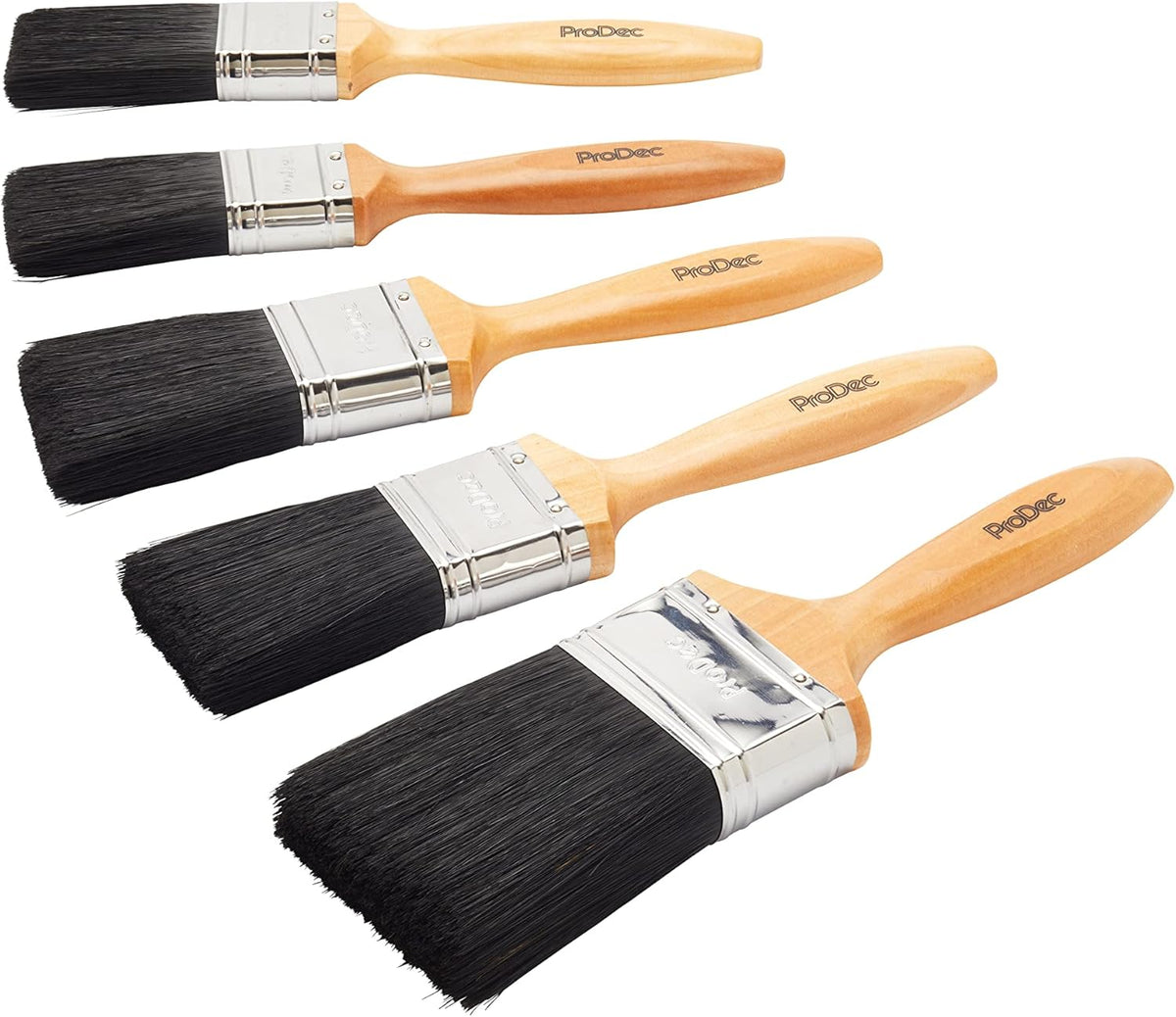 ProDec 5 piece Craftsman Trade Professional Mixed Bristle Paint Brush Set for Painting with Emulsion, Gloss