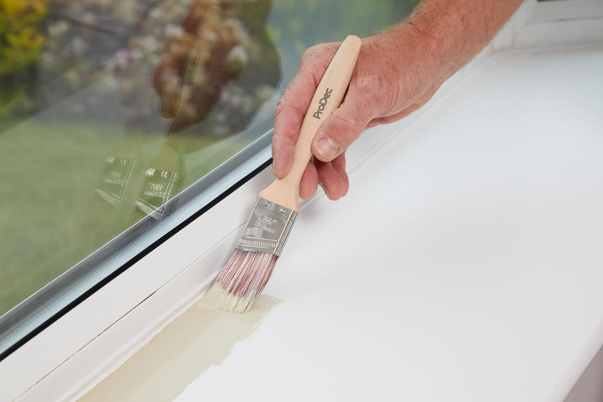 ProDec Premier Trade Professional Synthetic Long Handle Cutting In Paint Brush for Sharp Edge Lines