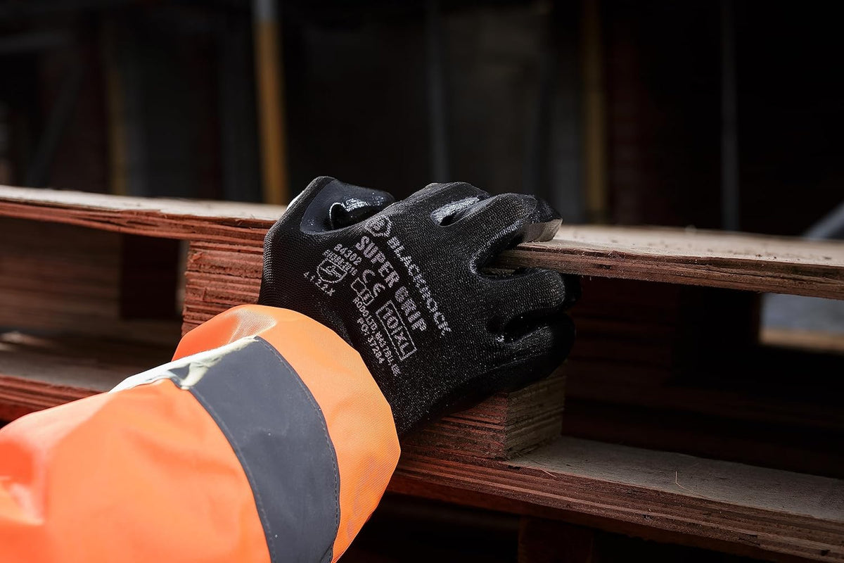 Blackrock Super Grip Work Gloves - Black Nitrile Safety