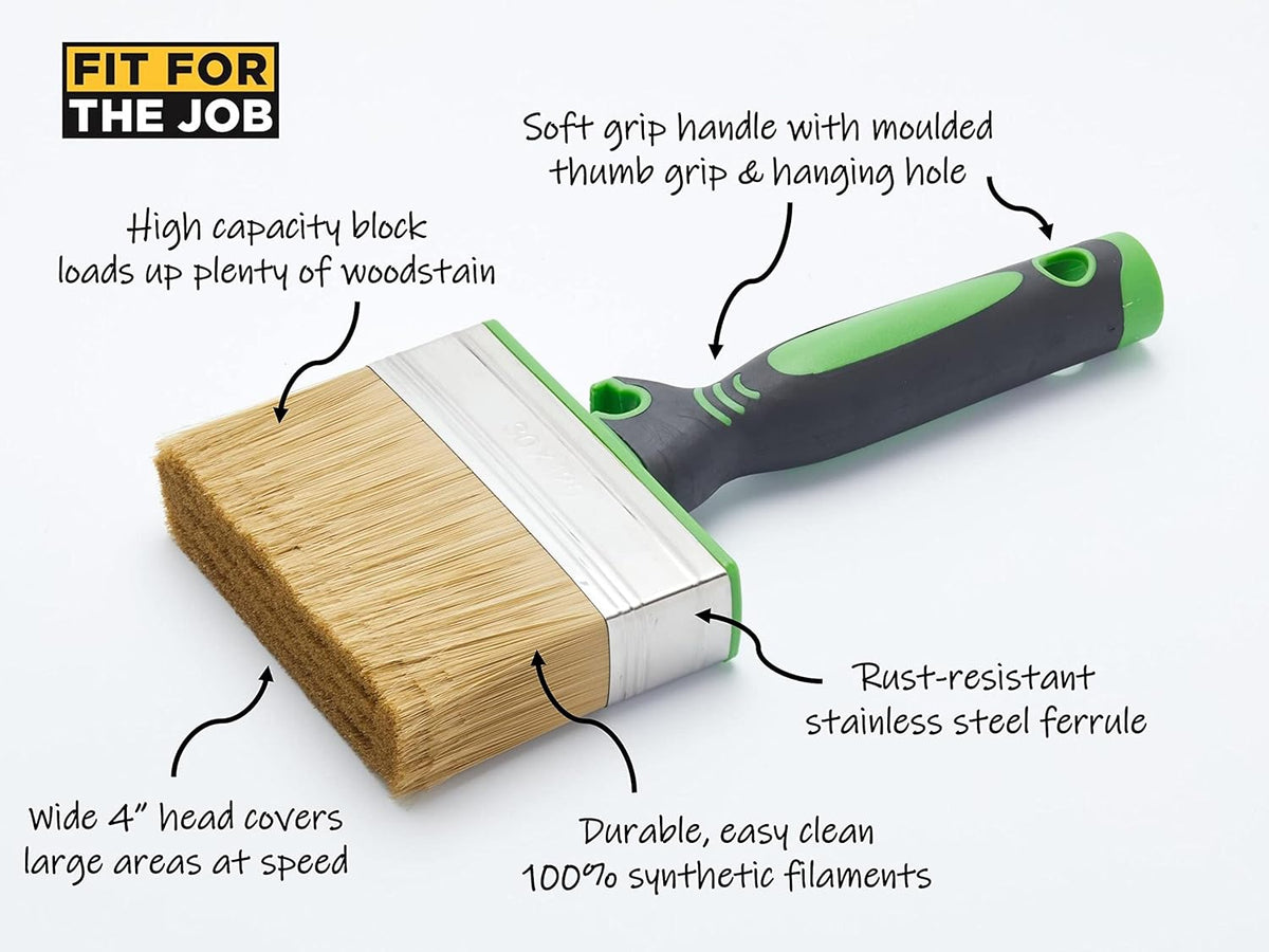 Fit For The Job 4 inch Large Capacity Shed And Fence Block Brush