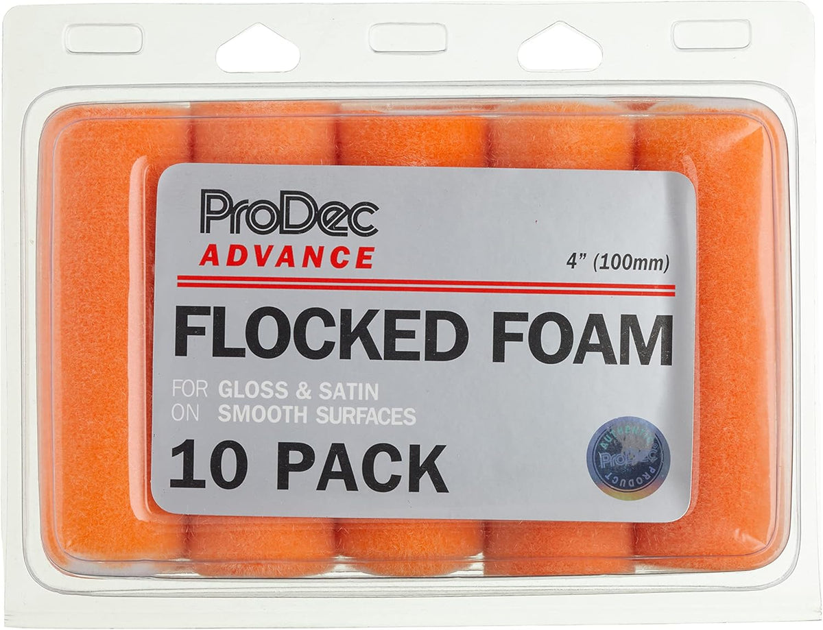 ProDec Advance 10 Pack 4 inch Flock Mini Paint Rollers for an Ultra-Smooth Finish with Gloss
