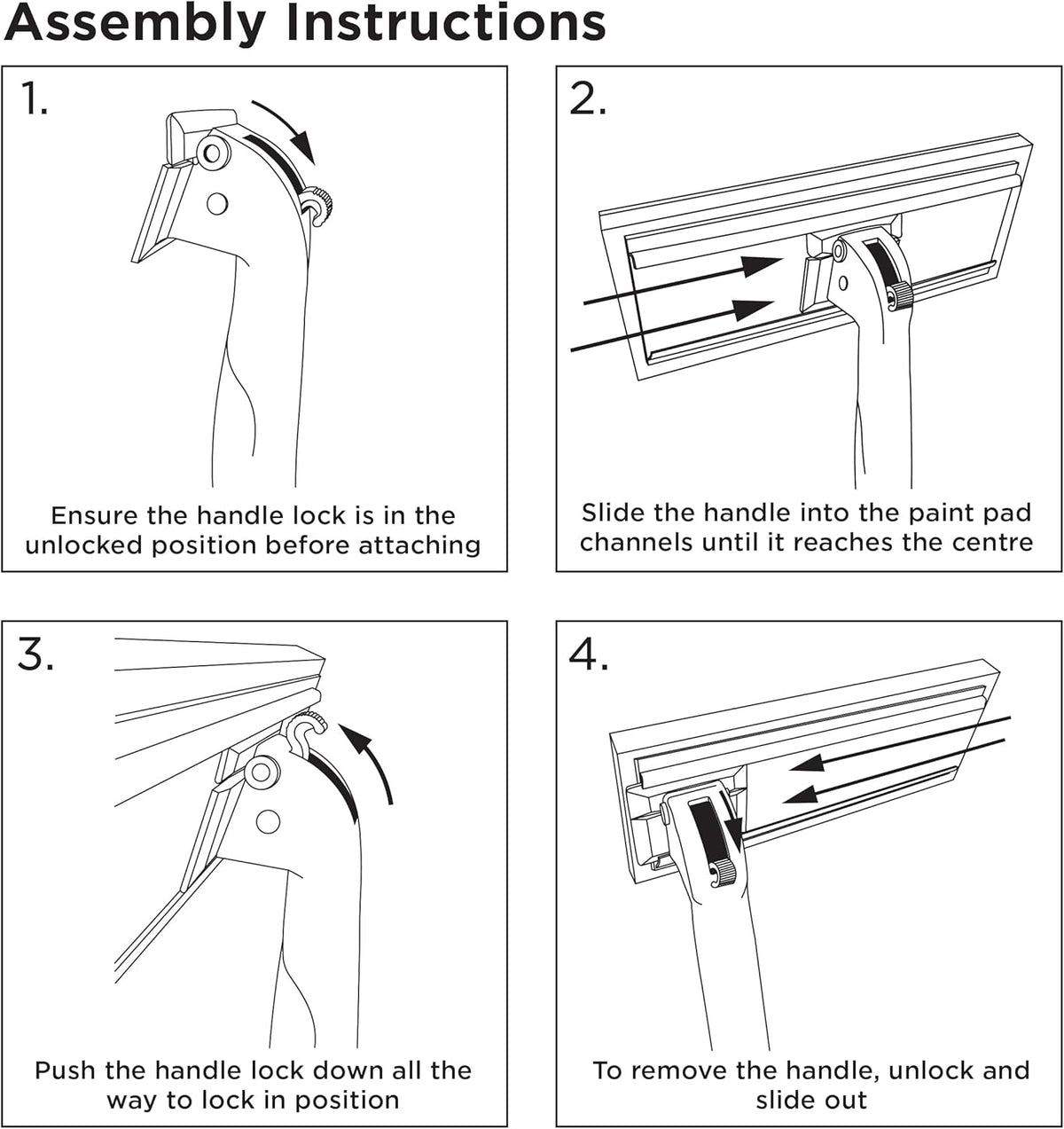 Fit For The Job Click System 6 inch x 4 inch Paint Pad And Handle Set - High Capacity Fabric
