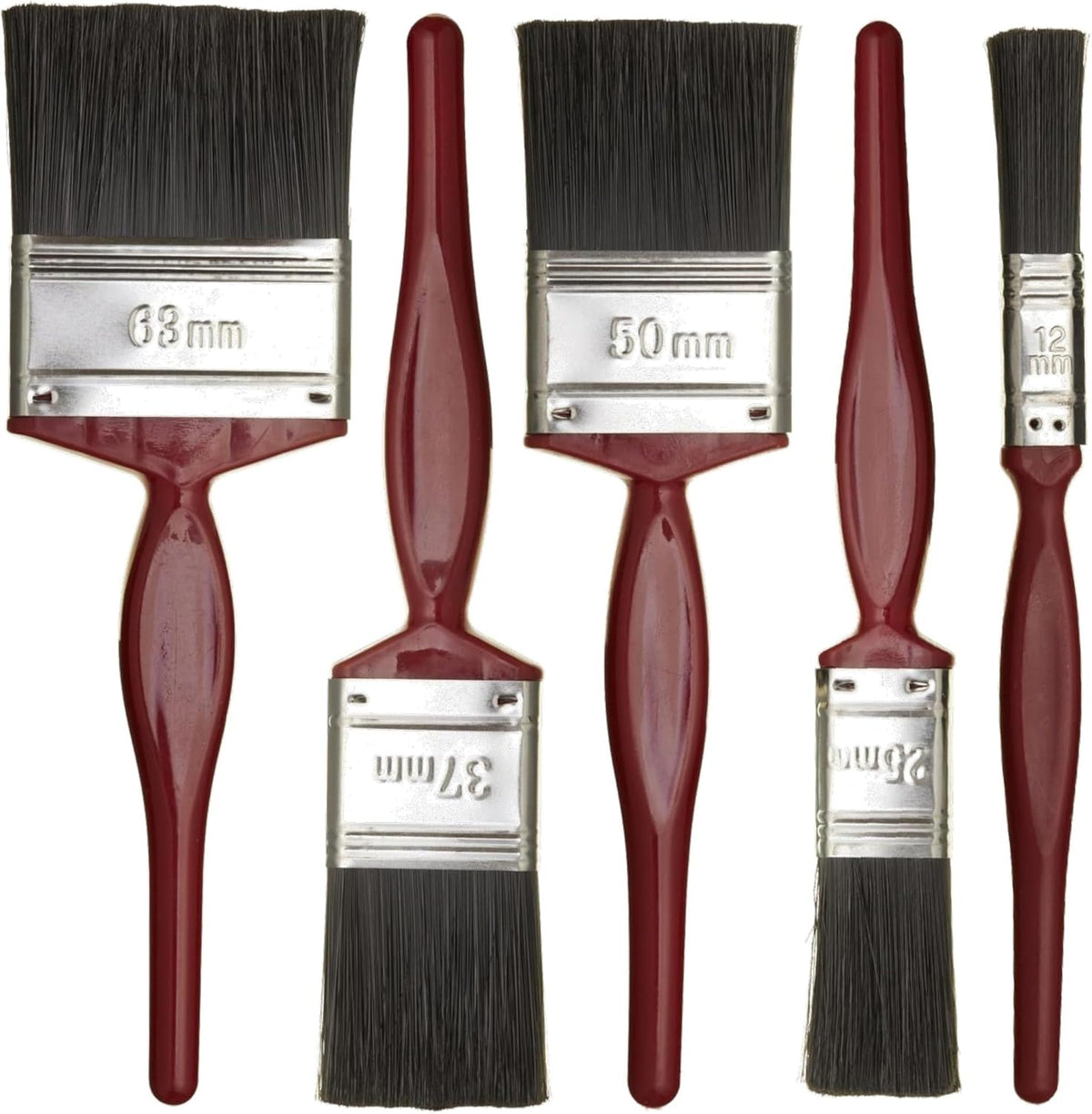 Fit For The Job 5 pc Mixed Sizes Paint Brush Set for a Smooth Finish