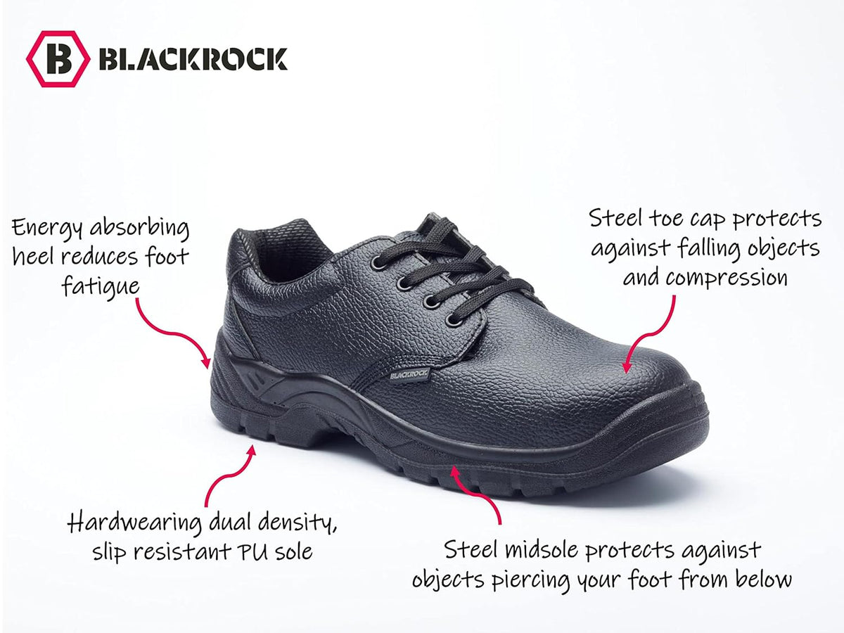 Blackrock S1-P SRC Gibson Safety Shoes, Mens and Womens, Black, Steel Toe Cap