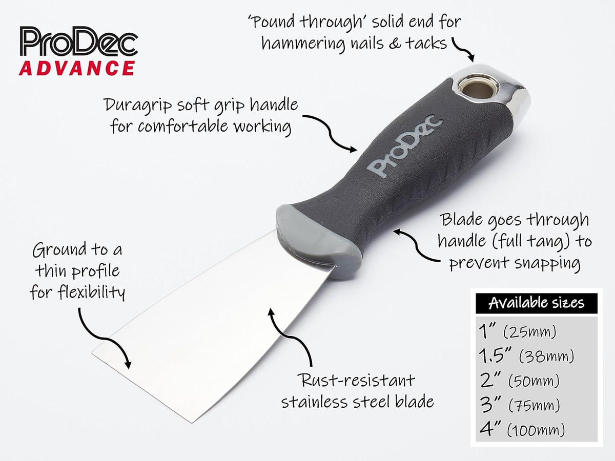 ProDec Advance 4" Duragrip Soft Grip Flexible Filling Knife/Putty Knife for Applying and Smoothing Fillers