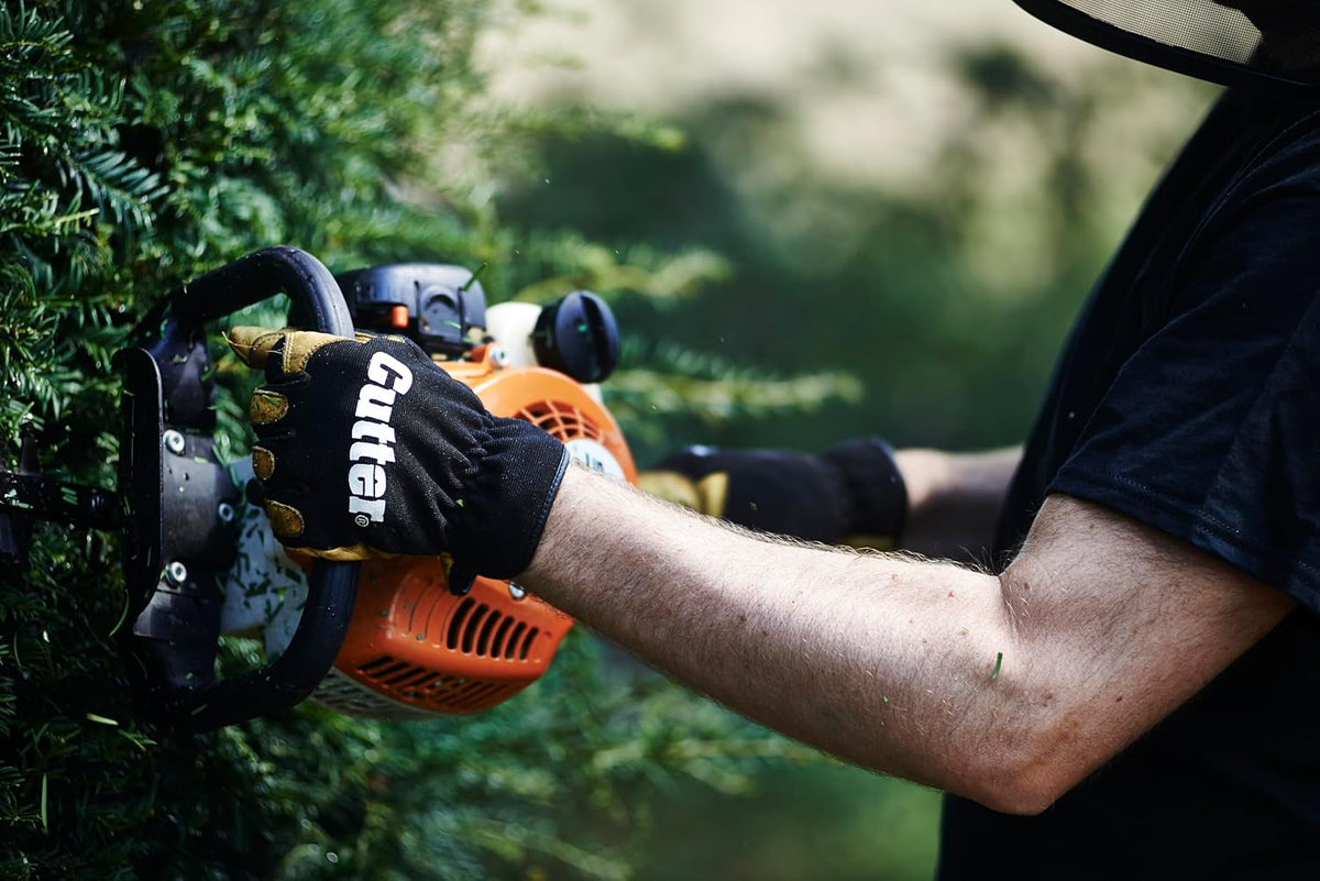 Cutter Strimmer &amp; Trimmer Reduced Vibrations Safety Work Gloves, Deerskin Leather Enhanced Durability Safety Gloves, Forestry Gloves