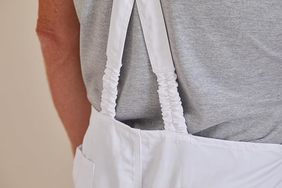 ProDec Advance Stain-Resistant, Hardwearing, Multi-Pocket Adult Decorator&#39;s Bib and Brace Overalls - White