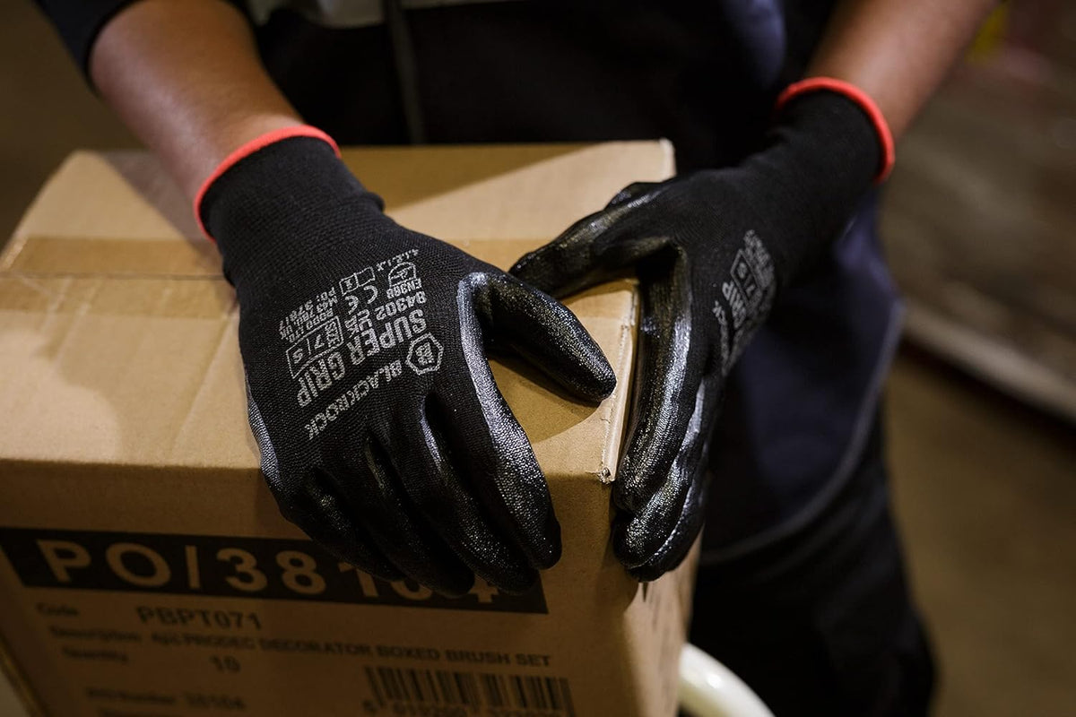 Blackrock Super Grip Work Gloves - Black Nitrile Safety