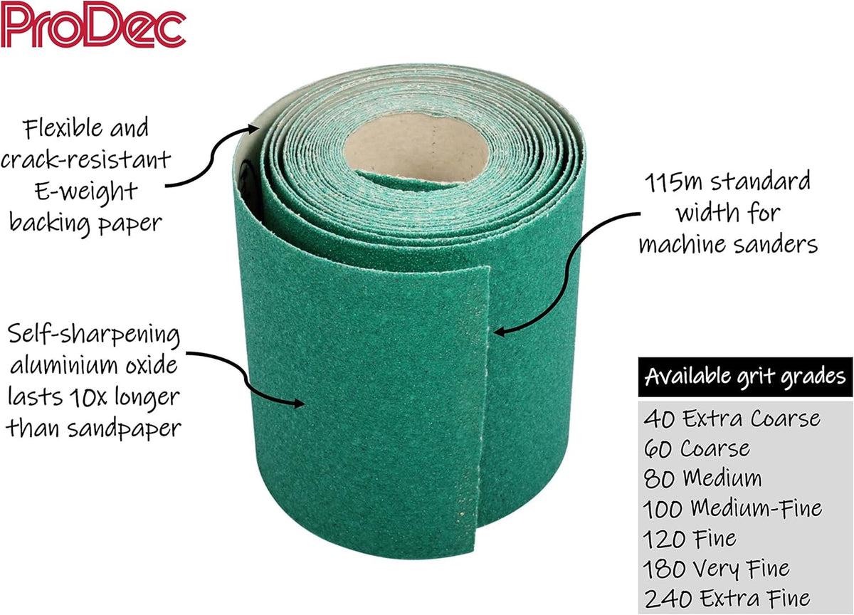 ProDec 10m Roll Green Aluminium Oxide Abrasive Sanding Paper for Sanding