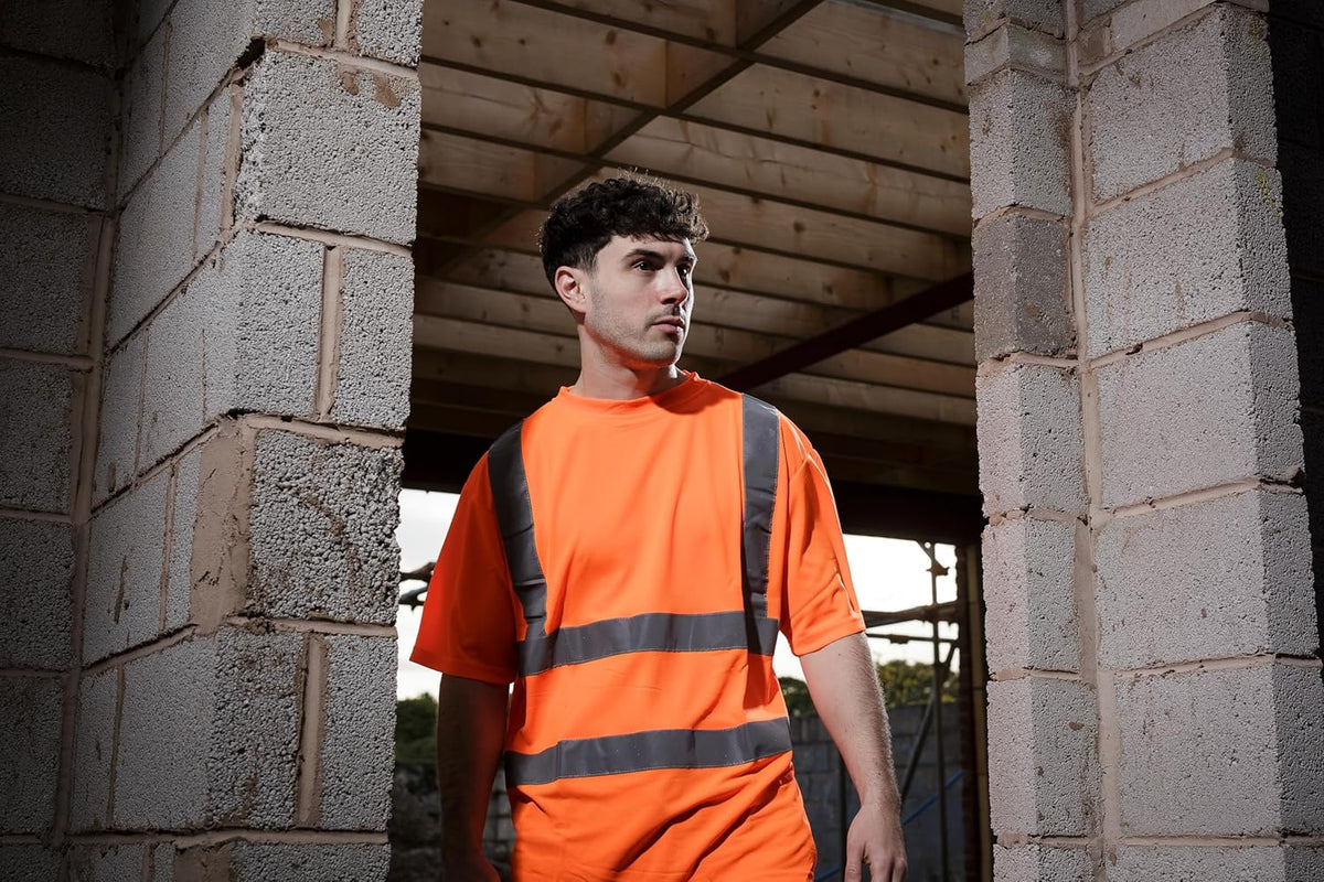 Blackrock Hi-Vis T-Shirt, Rail Spec Orange Hi Vis, High Viz T Shirt, Tshirt For Men, Work PPE