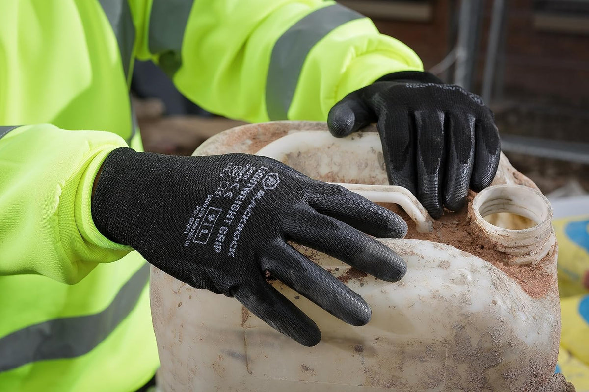 Blackrock PU Work Gloves, Mens and Womens, Gardening, Painters, PPE, Warehouse, for Work Grip