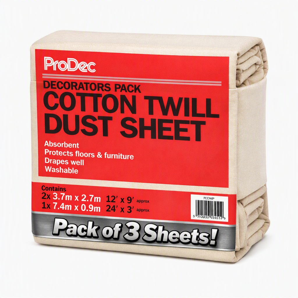 ProDec 3 Pack of Cotton Twill Dust Sheets