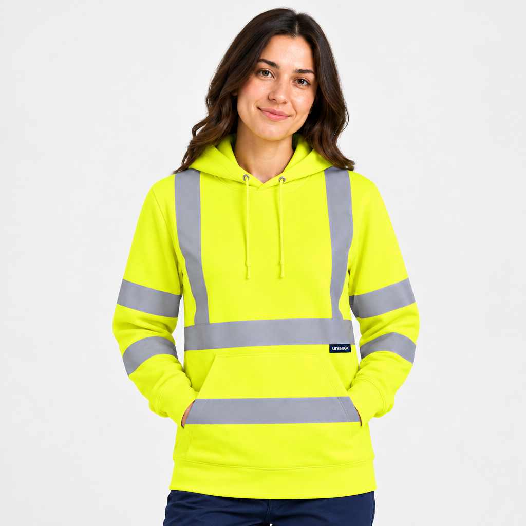 Uneek UC814 Hi Vis Hooded Sweatshirt
