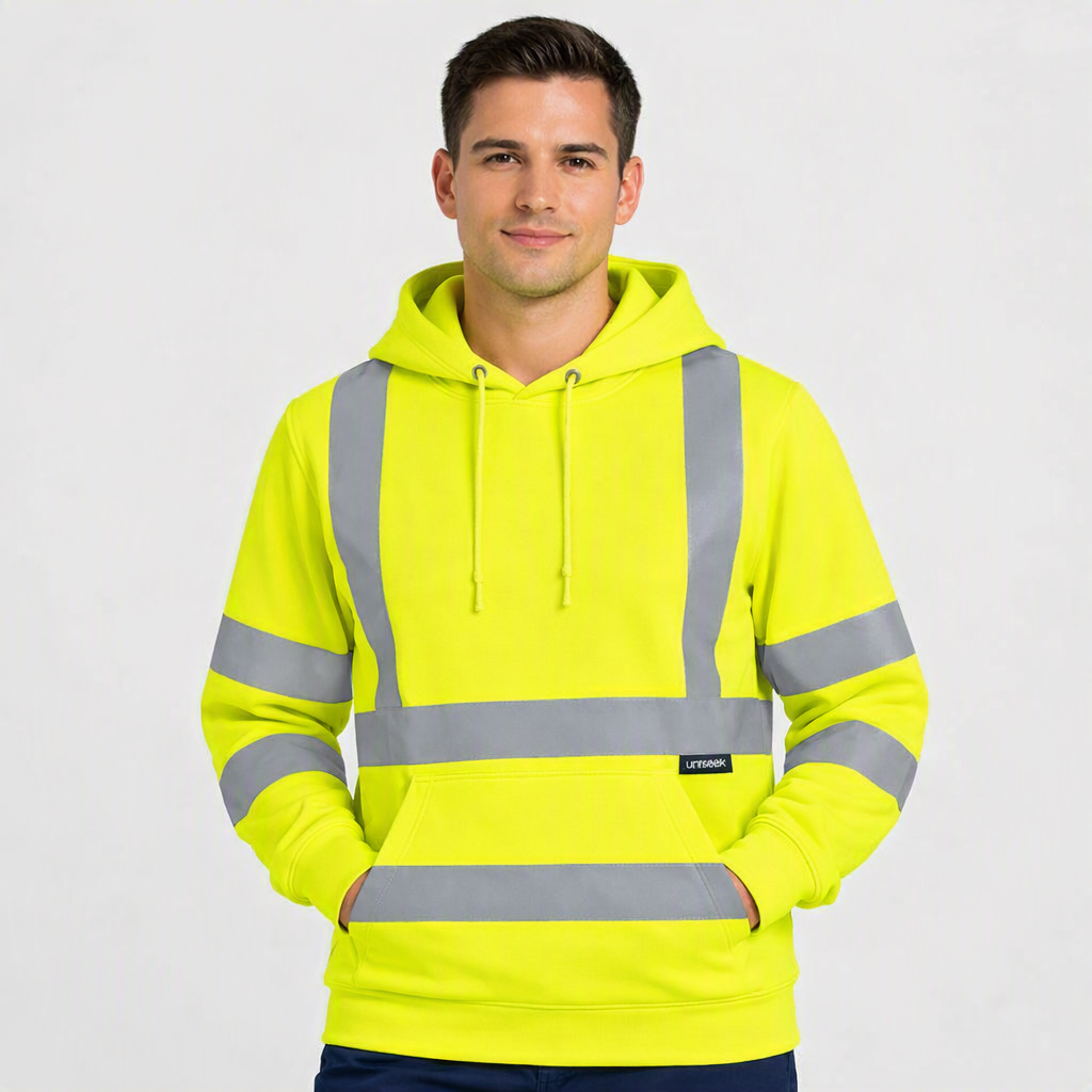 Uneek UC814 Hi Vis Hooded Sweatshirt