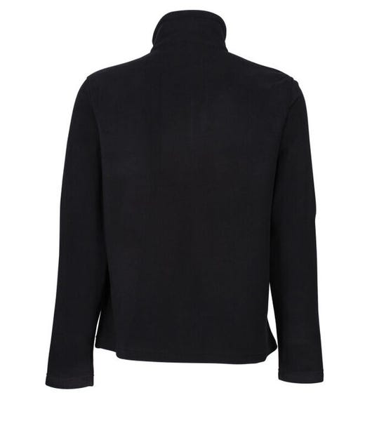 A black long-sleeve turtleneck sweater shown from the back, displayed on a clean white background.