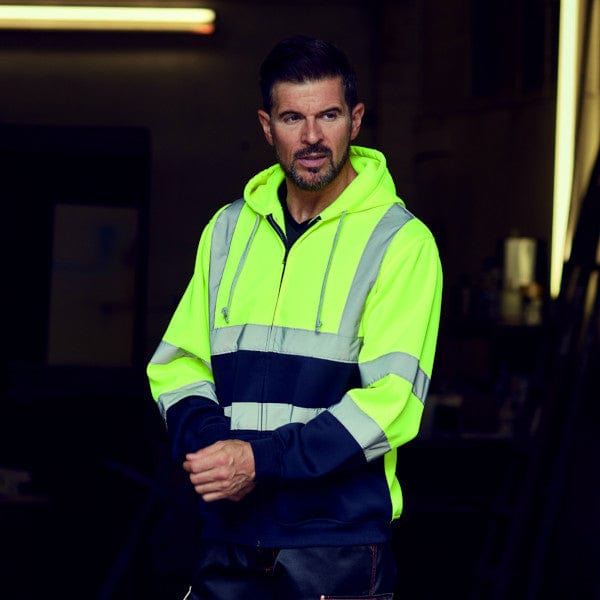 Yoko Hi-Vis Zipped Soft Feel Jersey Hoodie